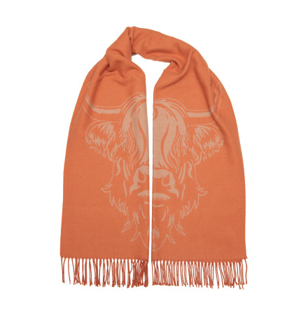 Highland Cow Scarf - Apricot/Peach