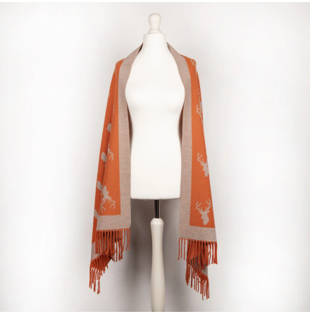 Jacquard Scarf Stag - Orange