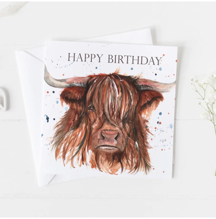 Happy Highland Cow Greeting Card