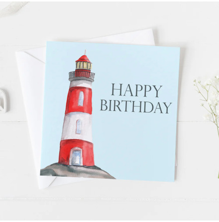  Lighthouse Happy Birthday Greeting Card