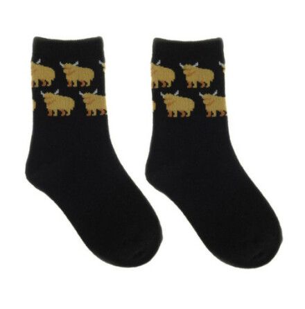 Barnstrumpa 2-pack - Highland Cow