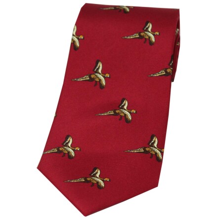 Flying Pheasants, Red - Slips, Silke Flying Pheasants, Red - Slips, Silke