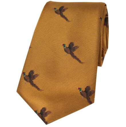 Flying Pheasants, Gold - Slips, Silke Flying Pheasants, Gold - Slips, Silke