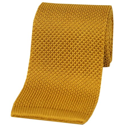 Stickad slips i silke - Gold Stickad slips i silke - Gold