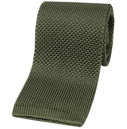 Stickad slips i silke - Olive Stickad slips i silke - Olive