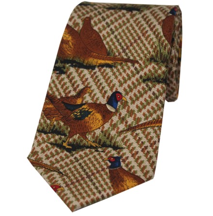 Standing Pheasants on Tweed - Slips, Silke