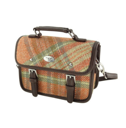 Mini Shoulder Bag "Bervie" i Harris Tweed - Pale Orange Stewart Tartan