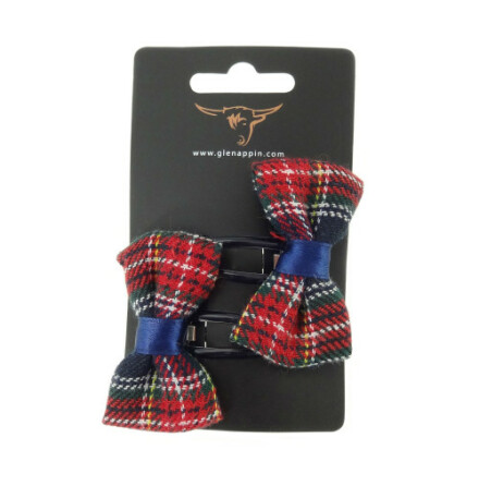 Hrklmmor med rosett i Bl Tartan 2-pack