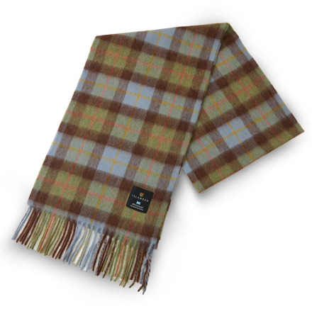 Halsduk i lammull - Chestnut/Blue Tartan