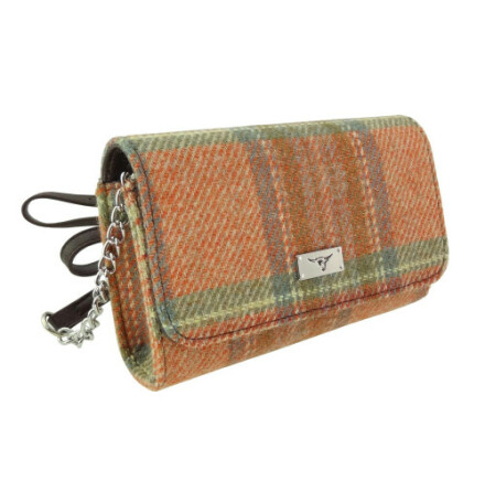 Shoulder Bag "Strathy" i Harris Tweed - Pale Orange Stewart Tartan