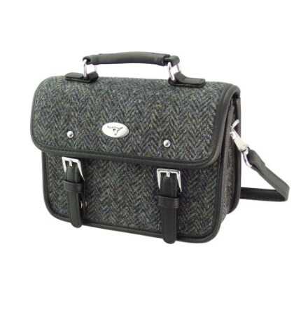 Mini Shoulder Bag "Bervie" i Harris Tweed - Charcoal