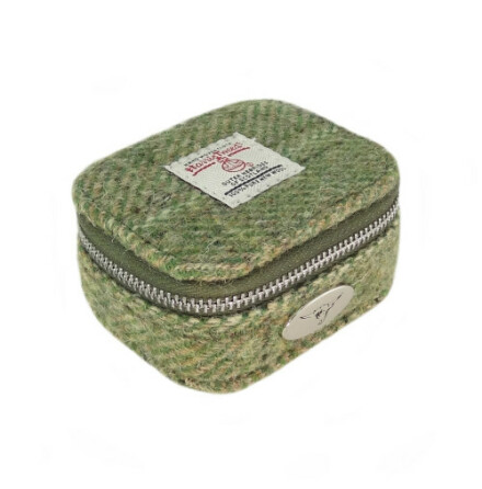 Smyckesskrin "Shuna" i Harris Tweed - Green Herringbone