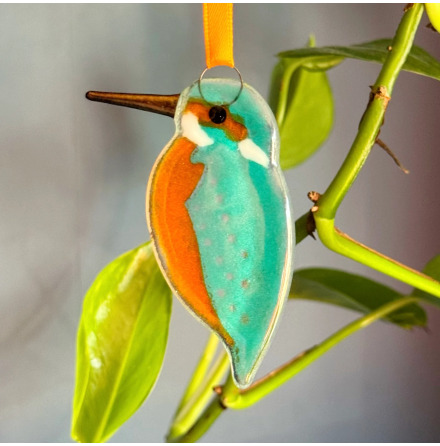 Kingfisher  - H�ngande Glasdekoration