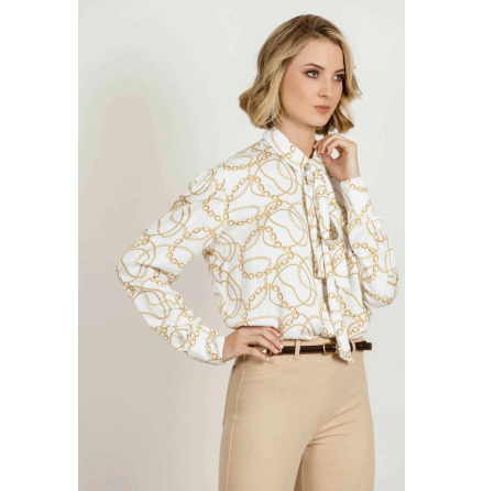 LISA - Blus med avtagbar rosett
