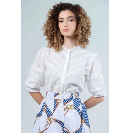 ISABELLA - Vit brodyblus