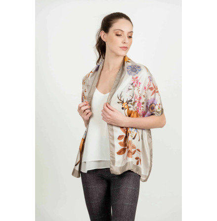 SABRINA Silk scarf - SILVER