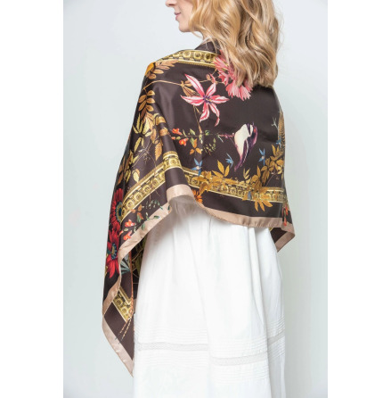 SABRINA Silk scarf - CHOCOLATE