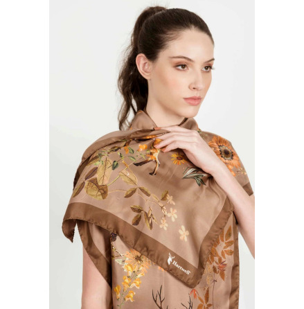 SABRINA Silk scarf - TAUPE