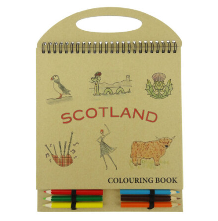 M�larbok med f�rgpennor - Scottish theme